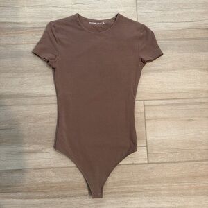 Abercrombie & Fitch Brown Short-Sleeve One-Piece Bodysuit